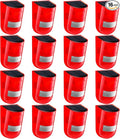 Qualirey 16 Pack Solar Sound and Light Alarm Motion Sensor 129db Outdoor Security Siren Waterproof Motion Activated Detector Alarm 6 LEDs Flash Warning Strobe System for Home, Farm (Red)
