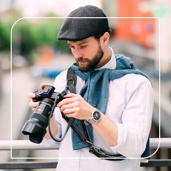 Leather Camera Harness for 1 Camera, Single Camera Strap for Photographers - Image 7