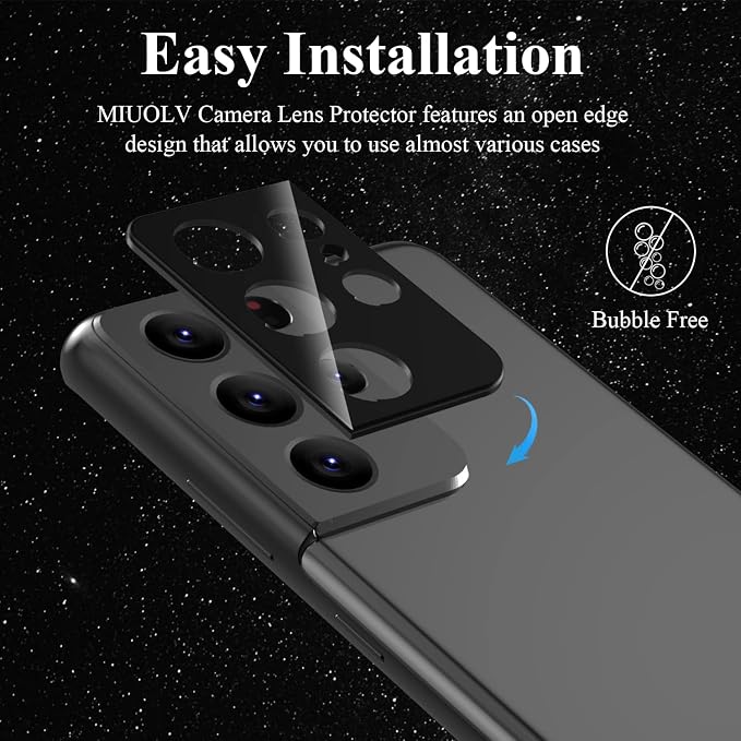 4 Pack Camera Lens Protector for Galaxy S21 Ultra, 9H Tempered Glass Camera - Image 7