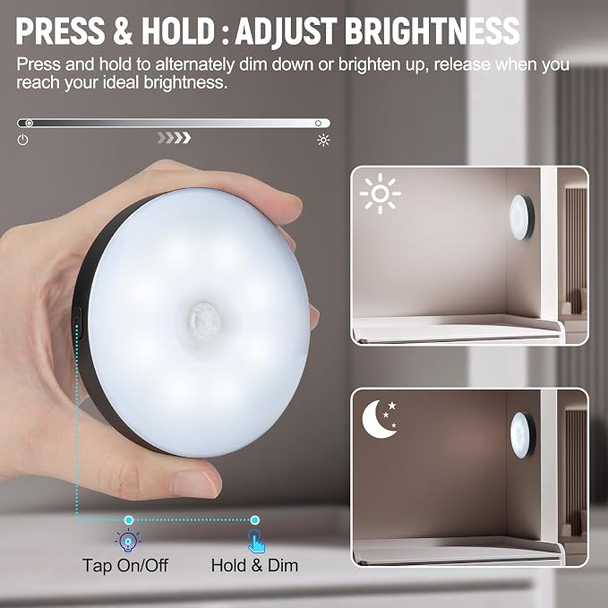 DWEPTU Motion Sensor Night Light 2 Pack LED Night Lights, Dusk to Dawn Motion - Image 2