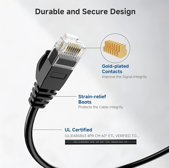 Cable Matters 10Gbps 5-Pack Snagless Short Cat 6 Ethernet Cable - 3ft - Image 5