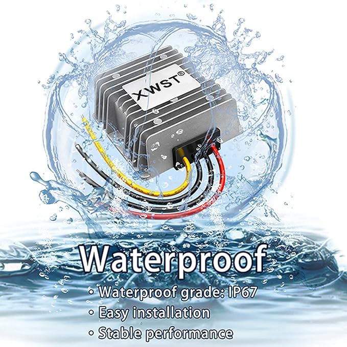DC DC 12V to 13.8V 18A Step-up Module,Boost Converter 9V-13V to 13.8V Voltage Regulator,Waterproof Power Adapt 248W 13.8V Volt Transformer Module (12V to 13.8V 18A)