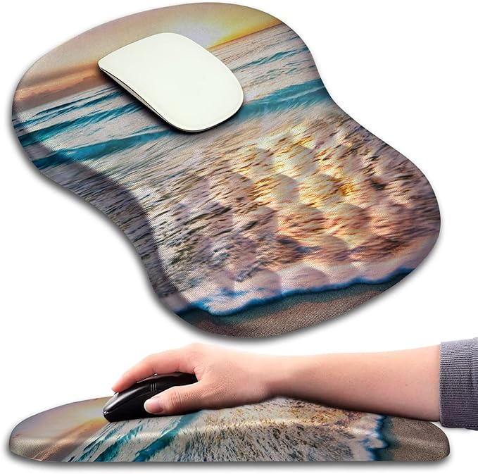 KUOSGM Mouse Pad Wrist Support, Ergonomic Mouse Pad with Massage Dot, Comfortable Computer Mouse Pad for Laptop, Wrist Rest Pain Relief Mousepad with Non-Slip PU Base for Office & Home, 12 x 8 in
