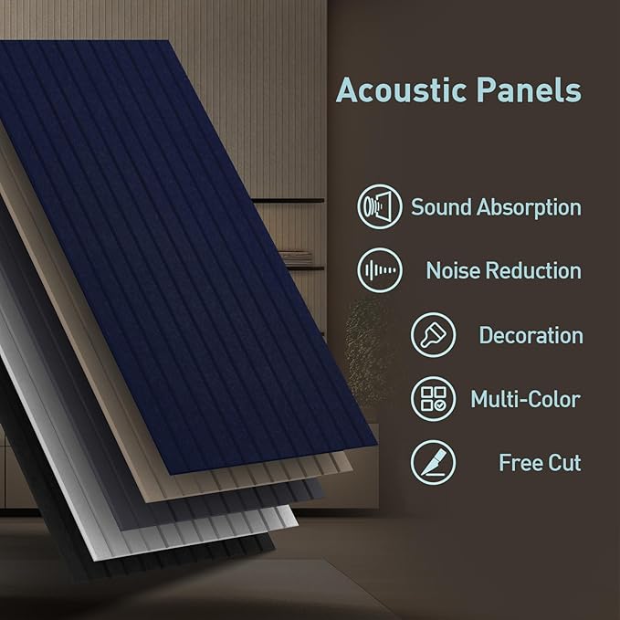 UMIACOUSTICS 6 Packs Acoustic Panel,47.2 x 23.6 Inches Decorative Sound Proof Panel for Office,Home Theater,Studio,White