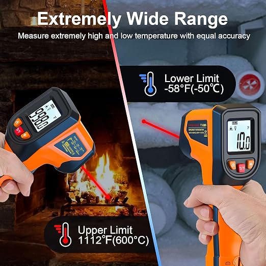 Laser Infrared Thermometer Non-Contact Digital Temperature Gun, -58℉～1112℉ IR - Image 2