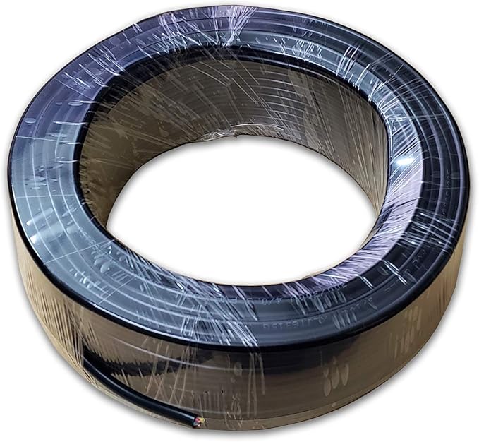 100FT 22 AWG Gauge Wire/Cable RVV 4 Conductor Bare Copper for Video Intercom/Video Doorbell Wire/Alarm Security Burglar, Extension Cord/Lines,Black Outer Jacket