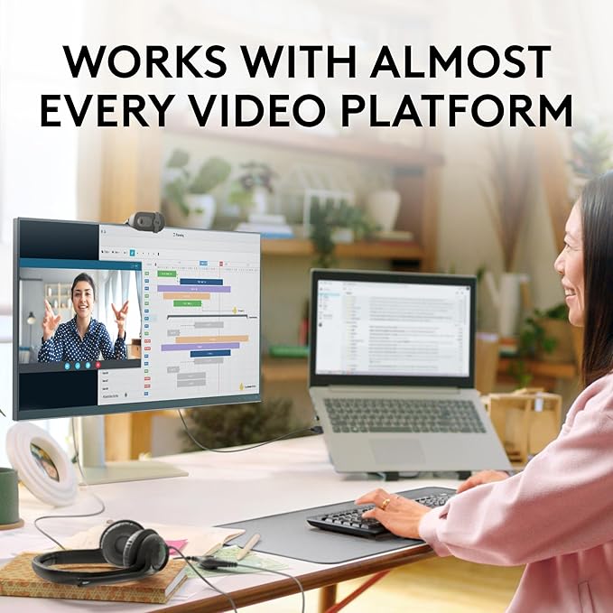 Logitech Brio 101 Full HD 1080p Webcam for Meetings, Streaming, Desktop, Laptop, PC - Built-in Mic, Shutter, Works with Zoom, Microsoft Teams, Nintendo Switch 2’s New GameChat Mode, USB-A,-Black