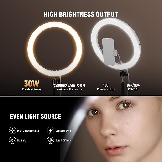 NEEWER RH12B Pro 12" 30W High Power LED Ring Light - Image 2