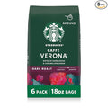 Starbucks Ground Coffee, Dark Roast Hot or Iced Coffee, Caffè Verona, Six 18 oz Bags