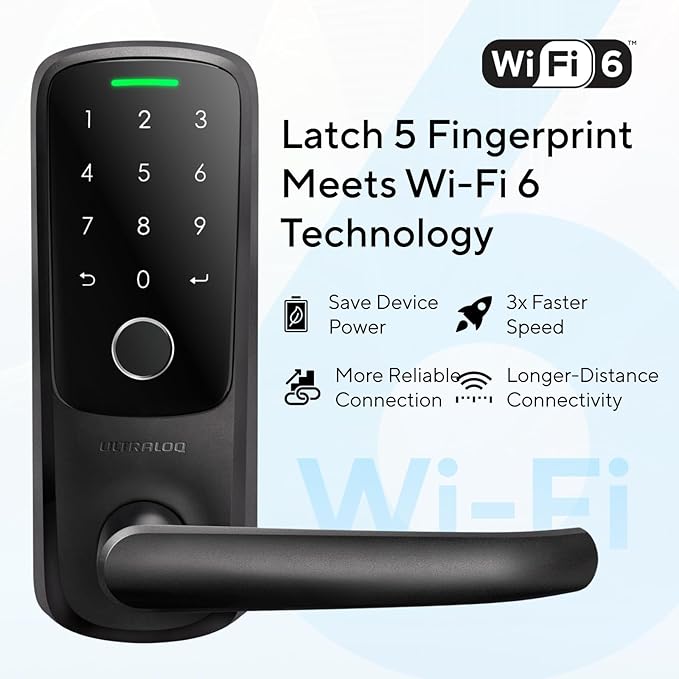ULTRALOQ Latch 5 Smart Lock, World's First WiFi Smart Lever Lock, Touchscreen - Image 6