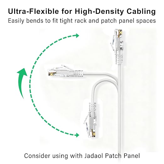 Jadaol UL Listed Patch Cables Cat 6a / Cat 6 0.5 ft 24-Pack, 10Gbps 550MHz Slim - Image 2