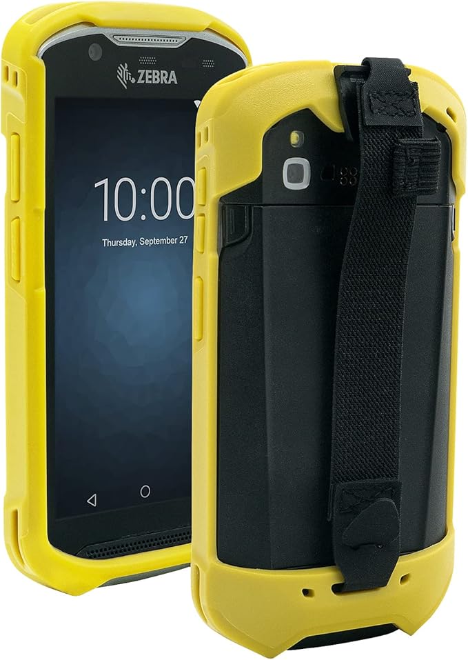 Protective Cover Bumper Case Rugged Boot with Hand Strap for Zebra TC51 TC510K TC52 TC56 TC57 (Yellow)