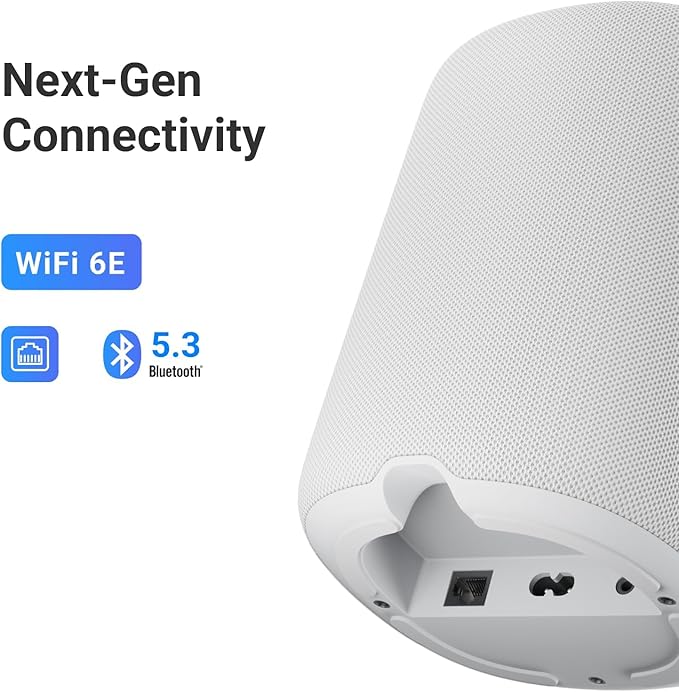 WiiM Sound Lite Smart Speaker, Hi‑Res 24‑bit/192 kHz, AI RoomFit™ Room Correction, 100W Peak, Wi‑Fi 6E/Bluetooth 5.3, Multi‑Room & Stereo Pairing, White