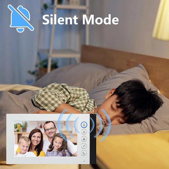 ANJIELO SMART Wired Video Multifamily Apartment Intercom System,2/3/4/6/8/10/12 Units 7 inch Monitor Video Door Phone Kit,Video Doorbell, ID Card Unlock, 2 Way Audio for Home (1 doorbell + 2 Monitor)