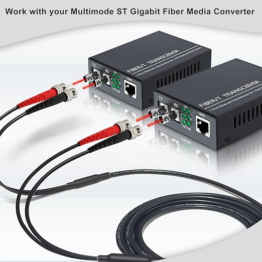 30ft / 10m Outdoor Armored OD-5mm OM1 ST to ST Fiber Cable, ST-ST Fiber Optic - Image 4