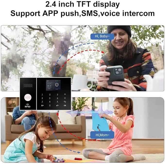 XUK Wireless 4G/GSM/Wi-Fi Security System for Home/Apartment, Smart Security Alarm with Door/Window Sensors, PIR Motion Detector, Compatible with Alexa/Google Home, Easy Installation (24pcs Set)
