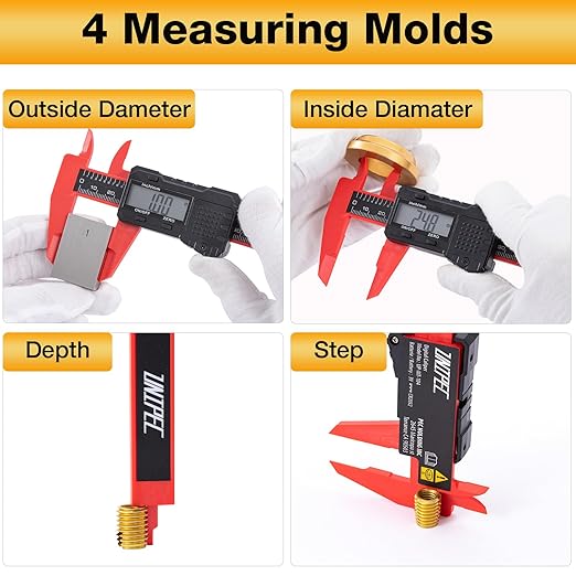 UNIPEC 6" Digital Caliper – Measuring Tool with LCD Display, Inch/MM Conversion, Auto-Off, Accurate ABS Body Electronic Caliper for DIY, Woodworking, Metal & Crafts