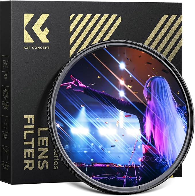 K&F CONCEPT 58mm Blue Streak Effect Lens Filter Anamorphic Optical Glass Light by KFCONCEPT