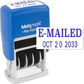 MaxMark Self-Inking Rubber Date Office Stamp with E-MAILED Phrase & Date - Blue Ink (Max Dater II), 12-Year Band
