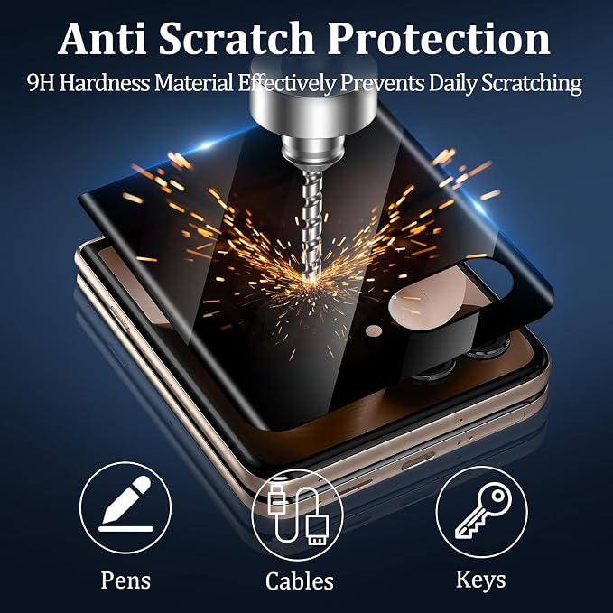 3+3 Pack for Moto Razr Ultra 2026/2025 Front Privacy Screen Protector+Camera - Image 4