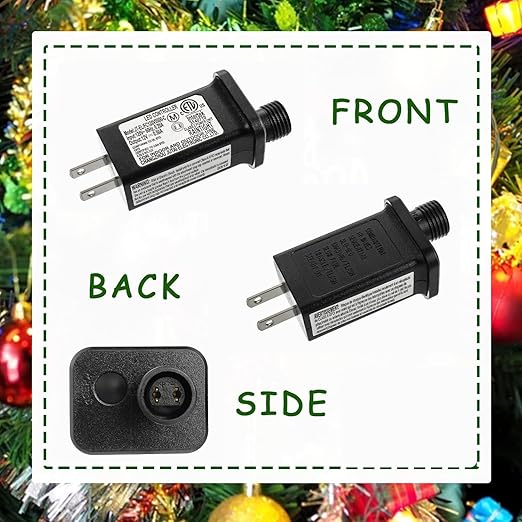 SIGANDG 12V 6W LED Transformer Replacement Class 2 Power LED Controller with 8 Modes Supply for Christmas String Light Inflatable Decorations IP44 Waterproof Low Voltage Transformer(2 Pcs)