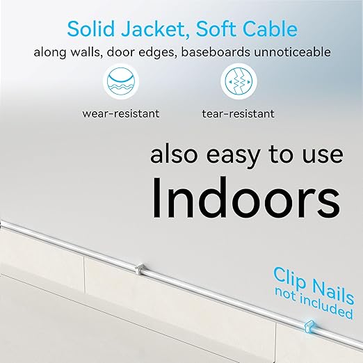 Cat6a Ethernet Cable Slim 50ft Outdoor&Indoor, 28AWG Pure Copper Cat6 Internet - Image 3