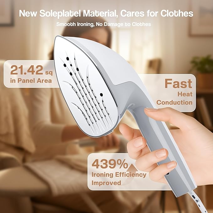 Cobuy Standing Garment Steamer with Dry Ironing, 2000W Powerful Steamer for Clothes with with Flat & Slant & Hanging Iron Options,3 Steam Modes, 25s Fast Heat-Up, Self-Cleaning, 2.2L Water Tank