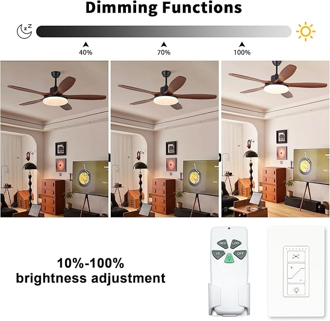 Humpptom Fan Remote Control Kit, 53T Small Size Receiver Ceiling Fan Remote Control Control for Hunter/Harbor Breeze/Westinghouse/Honeywell/Other Ceiling Fan Humpptom Mini Black