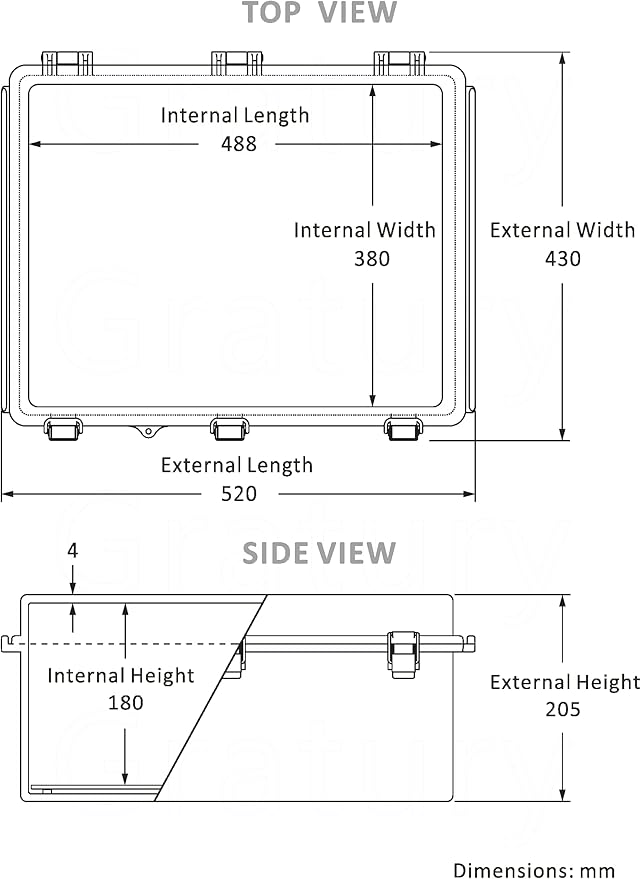 Gratury Junction Box, IP67 Waterproof Plastic Enclosure for Electrical Project, Hinged Grey Cover, Includes Mounting Plate and Wall Bracket (Transparent Cover, 20"×16.1"×7.9")