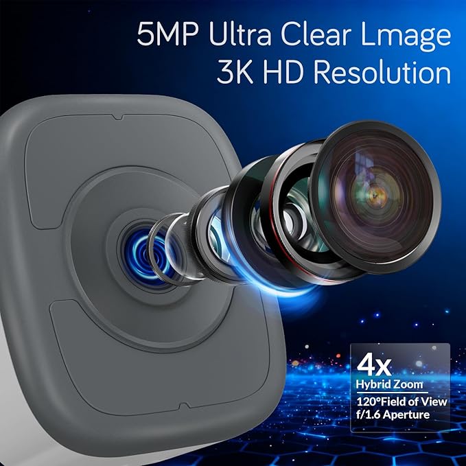 abetap 5MP 3K Window Camera, Enhanced Color Night Vision, Strong Magnetic Mount, No Subscription, 24/7 Recording, Tool-Free Install, Dual-Band 2.4G&5Ghz WiFi