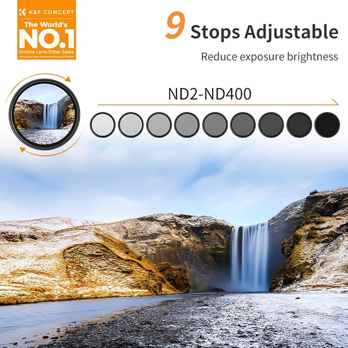K&F CONCEPT 77mm Variable ND2-ND400 ND Lens Filter - Image 2