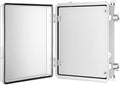 Gratury Junction Box, IP67 Waterproof Plastic Enclosure for Electrical Project, Hinged Grey Cover, Includes Mounting Plate and Wall Bracket (Transparent Cover with Inner Door, 16.1"x12.2"x7.1")