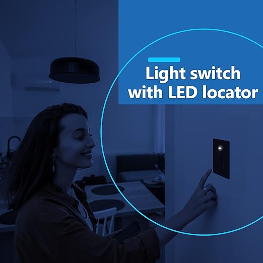 LIDER Minimalist Design Matte Finish Lighted Decorator Switch, Frameless Paddle Light Switch with Locator Light, Grounding Screw, 15A 125V, UL Listed, LS15-1P-BR, Brown