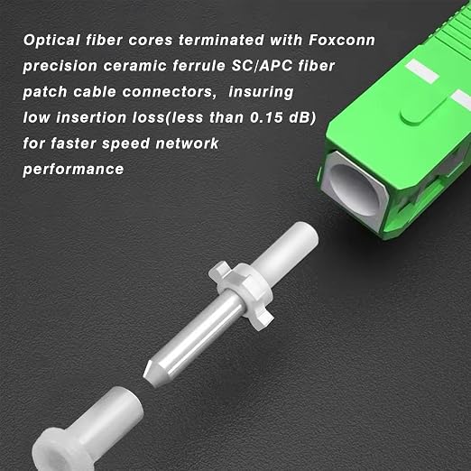 100ft SC/APC to SC/APC Fiber Optic Internet Cable, Single Mode Fiber Patch Cable - Image 4