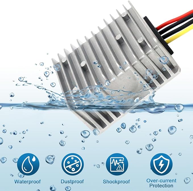 DC Buck Converter 24V 36V to 12V 20A 240W, Adjustable Voltage Regulator Module, High Efficiency Step Down Power Supply, Mini DC Converter for LED, Car, Battery, Solar System, Arduino (Input 20-36V)