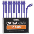 Everest Ultra Slim Cat6a Ethernet Patch Cables 10ft Purple by EverestMediaSolutions