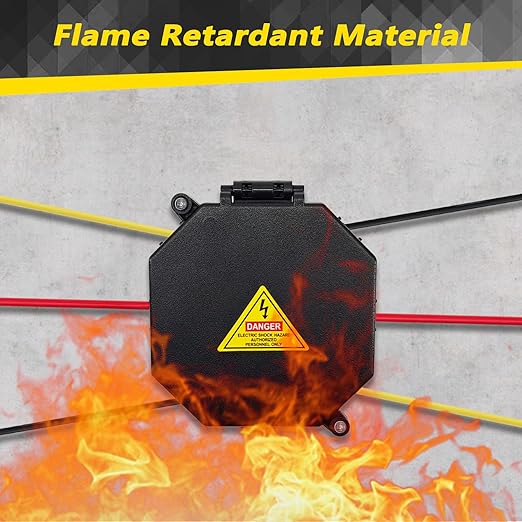 MIARALA Black Open Splice Junction Box (10 Pack), Splice Box Wire Electrical Junction Box with Cover V0 Flame Retardant Rating(Highest Level)