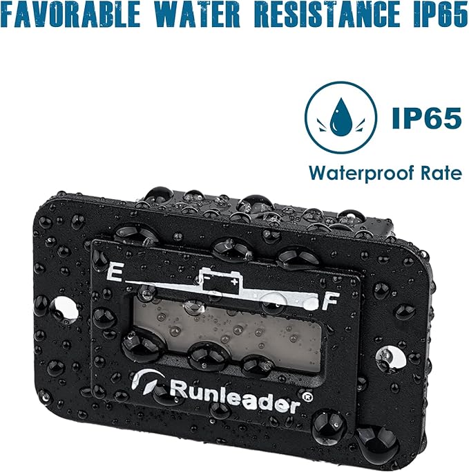 Runleader LED Battery Level Monitor,Volt.12V/24V,Charge and Discharge Display- Only Suitable for Lead Acid Battery,Works on Golf Club Car Left Fork Scrubber RV Travel Trailer Go-Kart.