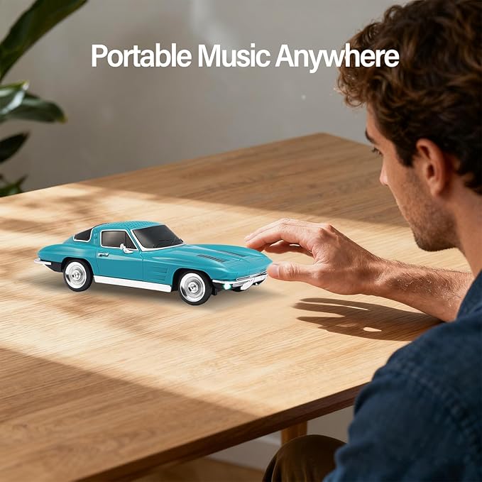 WSTER Retro American Style car Bluetooth Speaker, Portable Wireless Outdoor Speaker, TWS Stereo, Support USB/TF/AUX, Party Bluetooth Speaker with Microphone,Classic car Gifts for Men(Green)