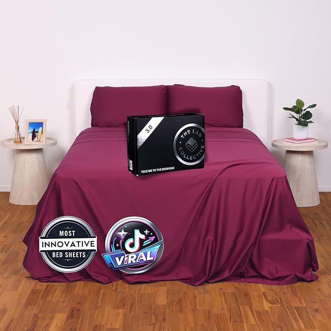 THE LAD COLLECTIVE 3.0 Twin XL Bedding Set - Twin XL Bedding Sets - 4-Piece Bedset w/Fitted Sheet, Top Sheet & 2 Standard Pillowcases [Duvet Not Included] - Bamboo-Cotton - New England