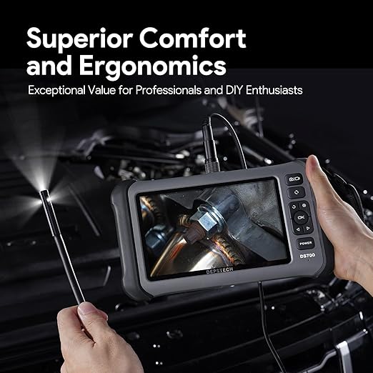 DEPSTECH 7'' IPS Endoscope Camera with Lights, 1080P Triple-Lens Digital Borescope Tool, Inspection Camera with Split Screen, Sound Recording, 16.5ft IP67 Waterproof Snake Cable, 180° Rotation View
