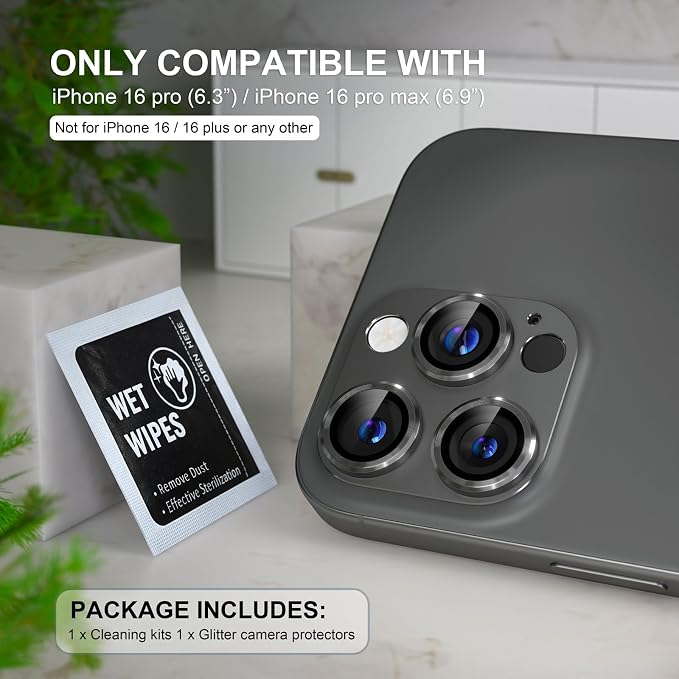 Choiche Compatible for iPhone 16 Pro/iPhone 16 Pro Max Camera Lens Protector - Image 2