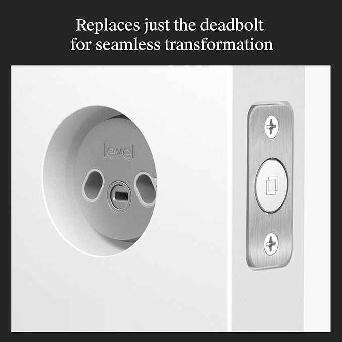 Level Bolt (Wi-Fi) Smart Deadbolt - Make Your Lock Smart & Keep Existing Hardware and Keys - Lock/Unlock from Anywhere - Level App for iOS & Android - Works with Apple Home, Alexa & Google, White
