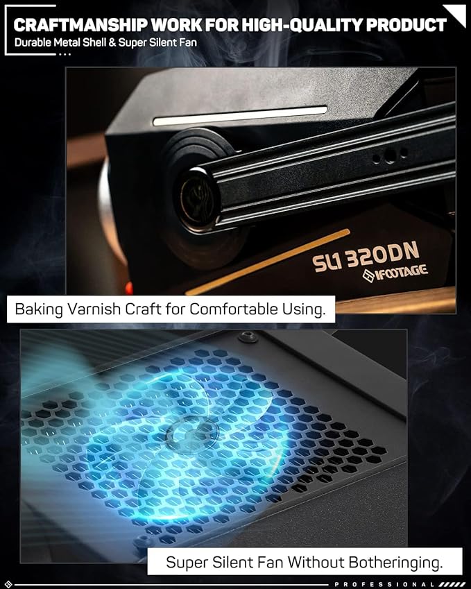 IFOOTAGE SL1 320DN LED Video Light,Continuous LED Lighting with 5600k Daylight,CRI 98+,Brightness 56000lux @ 1m,8 Light Effects,APP Control,for Professional Video Recording