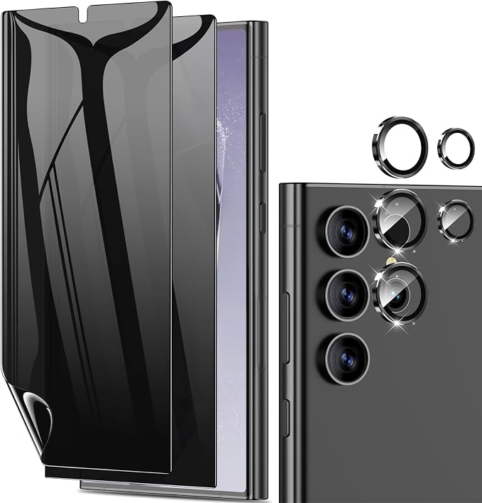 LYWHL for Samsung Galaxy S24 Ultra Privacy Screen Protector, Fingerprint Unlock by LYWHL