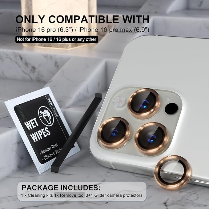 Choiche Compatible for iPhone 16 Pro/iPhone 16 Pro Max Camera Lens Protector - Image 2