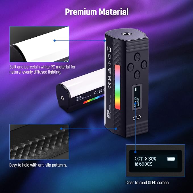 NEEWER Basic Magnetic Handheld Light Wand, 360° Full RGB Mini LED Video Light - Image 7