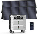 IEE SP5000 Solar Generator 5000W, 5120Wh Power Station with 2x400W Solar Panels, 5 AC Outlets(9000W Surge), 120V/240V Dual Voltage, LiFePO4 Battery for Home Backup Outdoors Camping RV Emergency