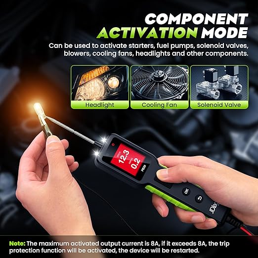 JDIAG Automotive Circuit Tester 0-80V DC, 12V 24V Digital Multimeter with Waveform Display, Buzzer, Flashlight, Short Finder, Continuity Tester, Voltage Tester for Diagnostic, Activating Components