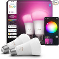 Philips Hue Smart LED A19 Bulb 2-Pack, White Color Ambiance, E26 Base, 7.2W, Full Spectrum Light 1000K-20000K, 810 Lumens, Dimmable, Works with Alexa, Google,& Apple Home